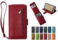 iphone14pro レッド 手帳型スマホケース カードポケットY10