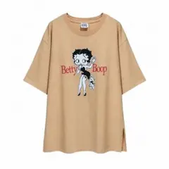 Betty Boop 半袖Tシャツ M ベージュビッグプリント コットン100%のサムネイル