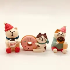 デコレconcombreコーヒーしろくま＆ドーナツLOVE猫＆しあわせドーナツ猫