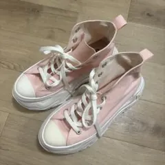 CONVERSE ピンク 厚底 ハイカットスニーカー