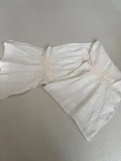 オフホワイトの部分絞りの帯揚げ