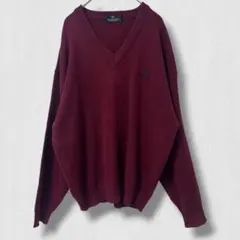 .DUNLOP ニットセーター Ｖネック　赤　レッド L ゴルフ　紳士服　お洒落のサムネイル