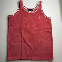 【美品】ラルフローレン タンクトップ 160 M相当 ピンク パイル地 ポニー