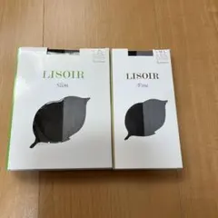 【LISOIR】リソア　スリム　ファイン　2足セット　モレルブラック　Ｍ〜 L