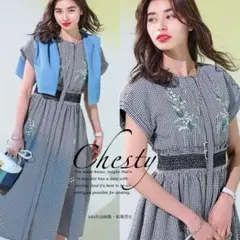 chestyすずらん刺繍ワンピース　ロージーモンスター セブンテン オブリ　ヨリ