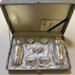 錫器の栞 金属製徳利と盃セット