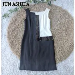 TAE ASHIDA ジュンアシダ バイカラー ワンピース ノースリーブ 9号のサムネイル