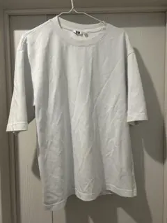 エアリズムコットンオーバーサイズTシャツ/5分袖 ホワイト