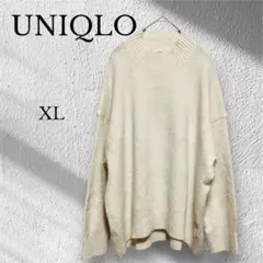 UNIQLO　ユニクロ　スフレヤーンモックネックセーター【XL】白　大きいサイズ