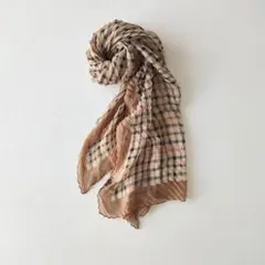 ダックス 軽やか ストール チェック プリーツ シルク シフォンのサムネイル