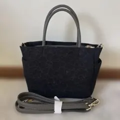 黒の合皮　2wayバッグ　ハンドバッグ　ショルダーバッグ　トートバッグ