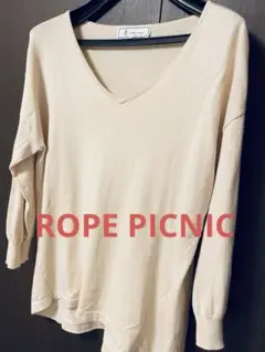 ROPE PICNIC カットソー　ロペピクニック　ベージュ Vネック