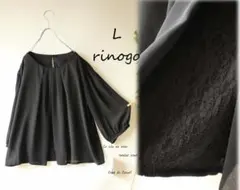 新品値引き　Ｌ　黒ブラックレースがチラ見えシフォンブラウス　大きいサイズ