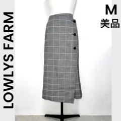 【LOWLYS FARM】ロングスカート 巻きスカート グレンチェック