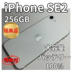 【極美品】iPhoneSE2 256GB大容量バッテリー100% SIMフリー