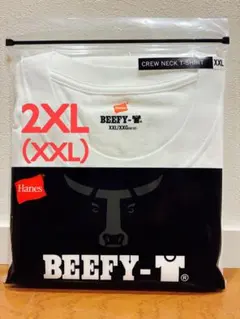 【Hanes】ヘインズ ビーフィー 白 半袖Tシャツ 2XL（XXL）ホワイトf