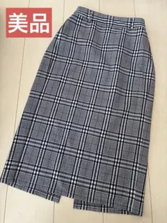 GU ジーユー スカート 膝丈スカート タイトスカート チェック柄 Sサイズ