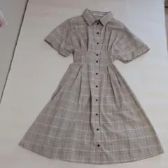 pom ponette juniorチェック柄 半袖ワンピース