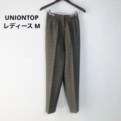 UNIONTOP レディース パンツ スラックス ウール 千鳥格子 日本製
