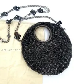 美品✨希少　アンテプリマ　球型 パッロンチーノ　2WAY ワイヤーバッグ　黒　金