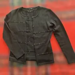 Le souk ルスーク 黒 綿混紡ニットアンサンブル 38号のサムネイル
