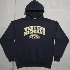 【Champion】西ミシガン大学 カレッジロゴ スウェットパーカー 紺 L