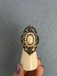 ヴィンテージ風パール装飾リング