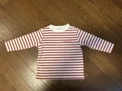 mont-bell 赤と白のストライプ Tシャツ