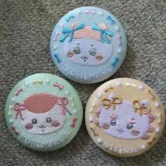 ちいかわ 刺繍缶バッジ ビスケット２ ハチワレ くりまんじゅう シーサー