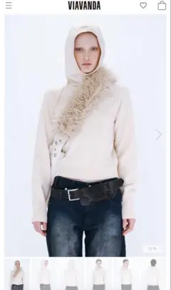 KNIT HOODIE TOP VIAVANDA