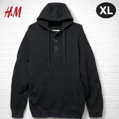 H&M パーカー ダークブルーXL メンズ 美品