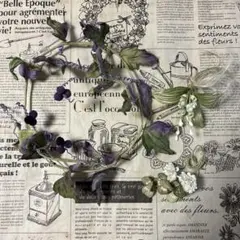 ご確認専用です　　３点草*染め花 *コサージュ ブローチ　バック　ドール