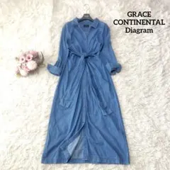 【美品♡定価4.1万】グレースコンチネンタル　デニムシャツクロスワンピース　36