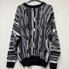 RODEO CROWNS 総柄ニット 3Dニット風 モノトーン 古着