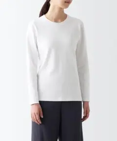 無印良品 あったか綿 ウール 長袖Ｔシャツ婦人Ｓ・白 2022