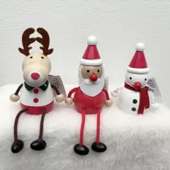 現品のみ！　クリスマス　オブジェ　足ぶら　3コセット　ダイソー　①