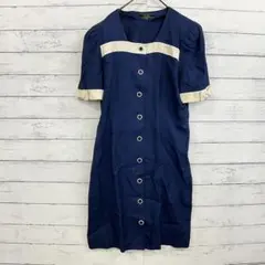 Leilian 膝丈ワンピース ブルー L相当 きれいめ 夏 レディース✨リネンのサムネイル