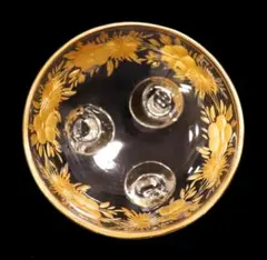 オールド・バカラ 金彩花柄 脚付き 小物入れ トレー 調味料入れ 塩入れ 置物のサムネイル