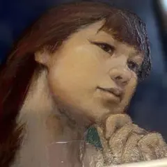 直筆サイン入り】山尾才『赤い服』油彩画 額縁付き 肉筆 絵画 - メルカリ