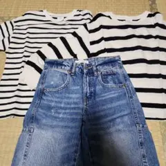 ZARA　ガール　長袖Tシャツ2枚　ジーンズセット　まとめ売り