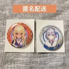 hololive 箔押し缶バッジ　正月衣装　白銀ノエル　不知火フレア
