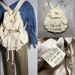 90sカーハートダック地リュック生成りベージュ希少