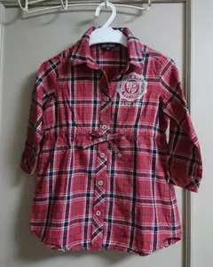 新品未使用 イーストボーイ 110 赤チェック シャツ ブラウス カーディガン