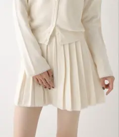 Heather レースプリーツミニスカート