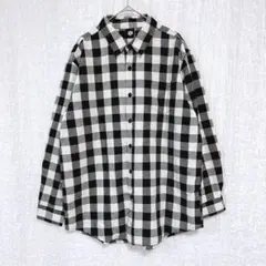 4599 EXO チャニャル チャンヨル FC限定 チェックシャツ 黒白 L
