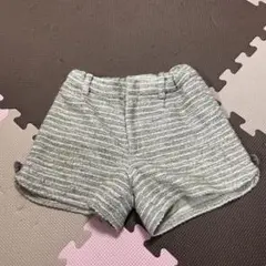 ストライプ半ズボン ベージュとホワイト