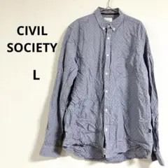 即購入OK✨CIVIL SOCIETY【L】ドット柄 シャツ 長袖