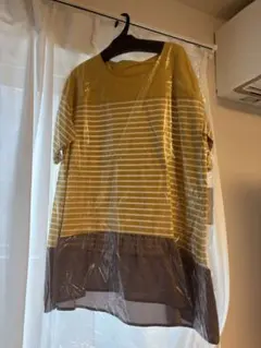 【新品】mint breeze ボーダーLL イエロー　チュニック　妊婦さんにものサムネイル
