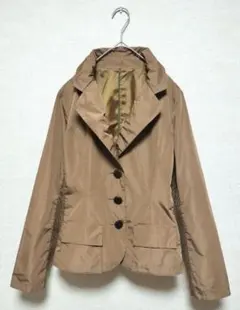 美品　Oggi Club 　リブニット切替ナイロンジャケット　L