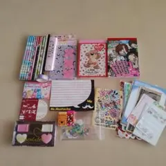 文具まとめ売り　メモ帳　鉛筆　消しゴム　ふせん